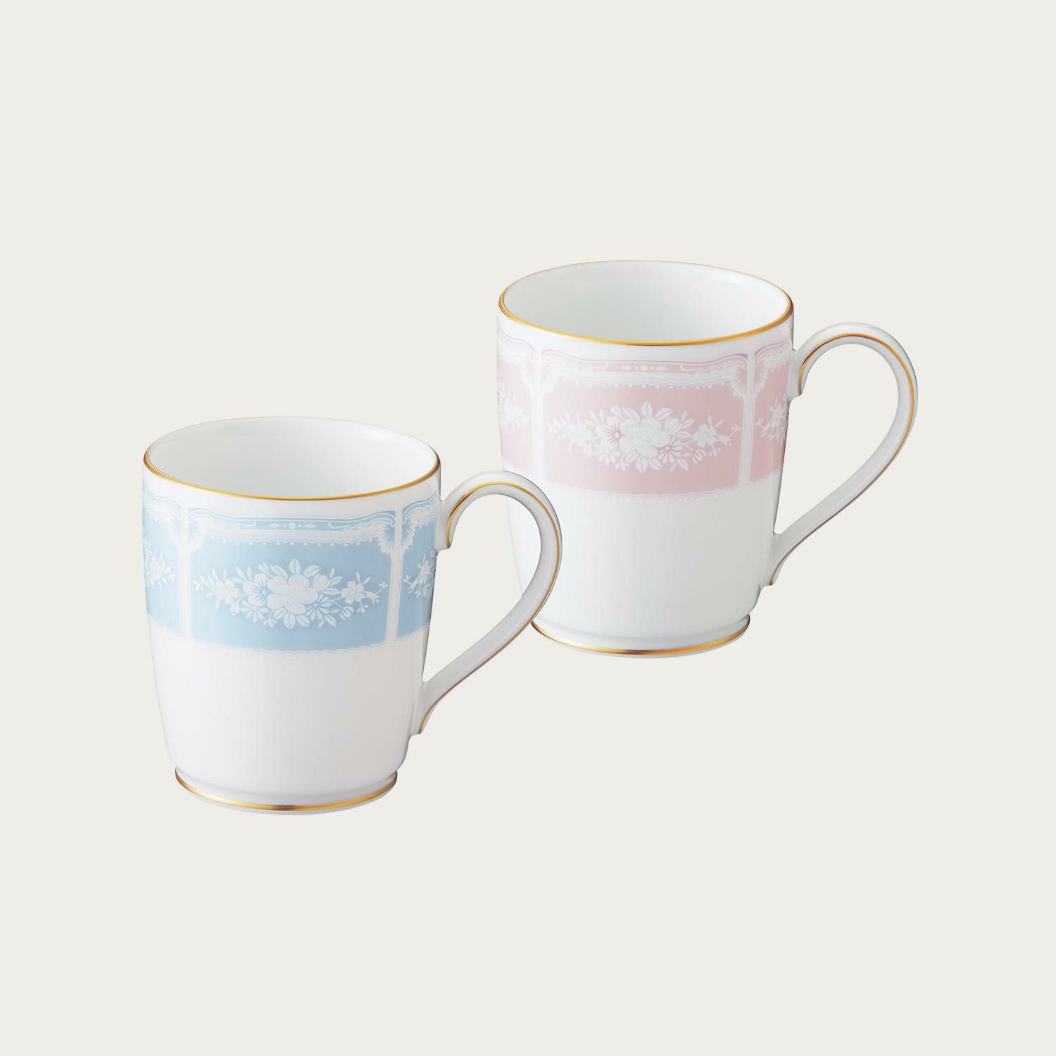 ノリタケレースウッドコールドコーヒーカップ5客、￼27センチプレート 