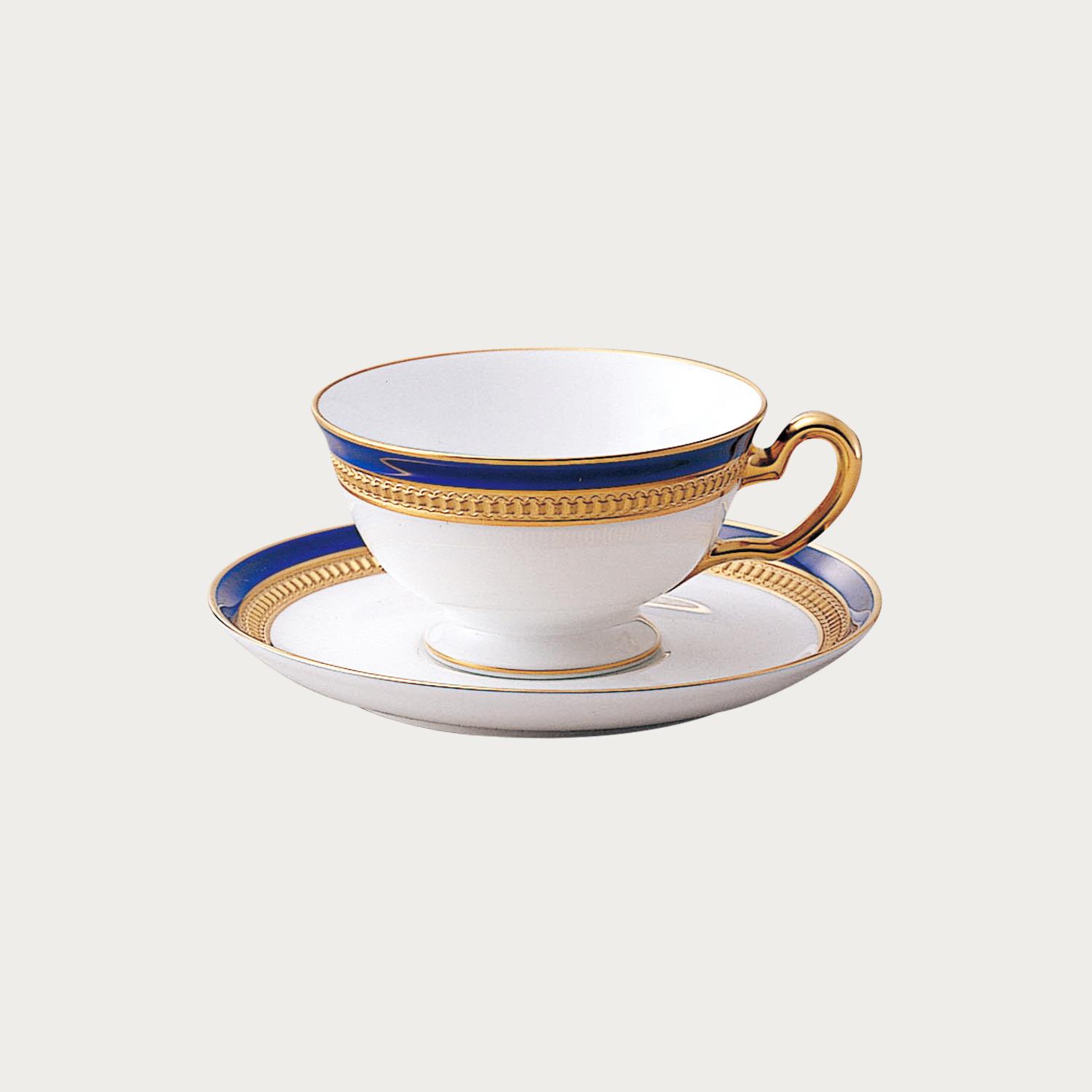 レア】大倉陶園☆玉縁瑠璃☆カップ&ソーサー 大倉陶園］瑠璃 