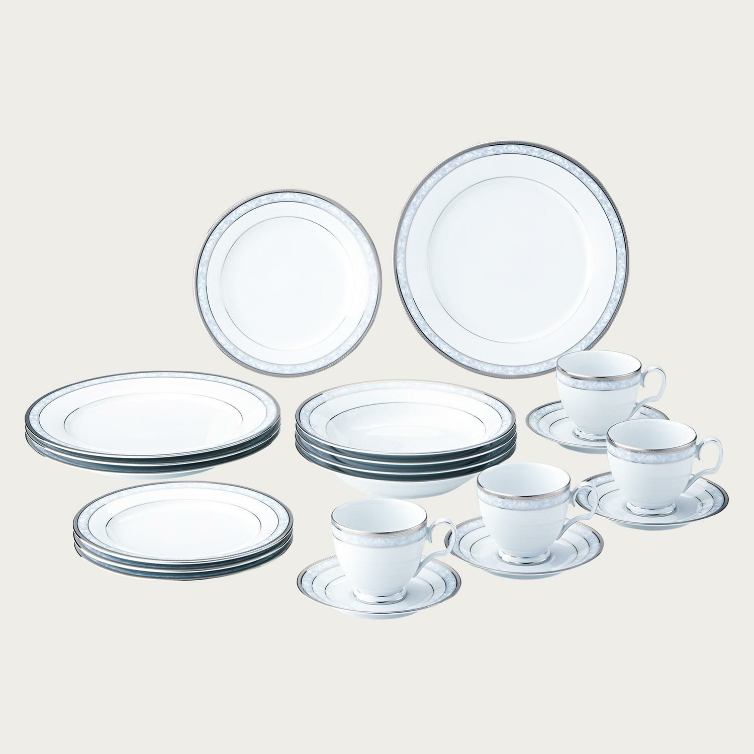 □特別価格□ ハンプシャープラチナ 20pcセット | ノリタケ食器公式 