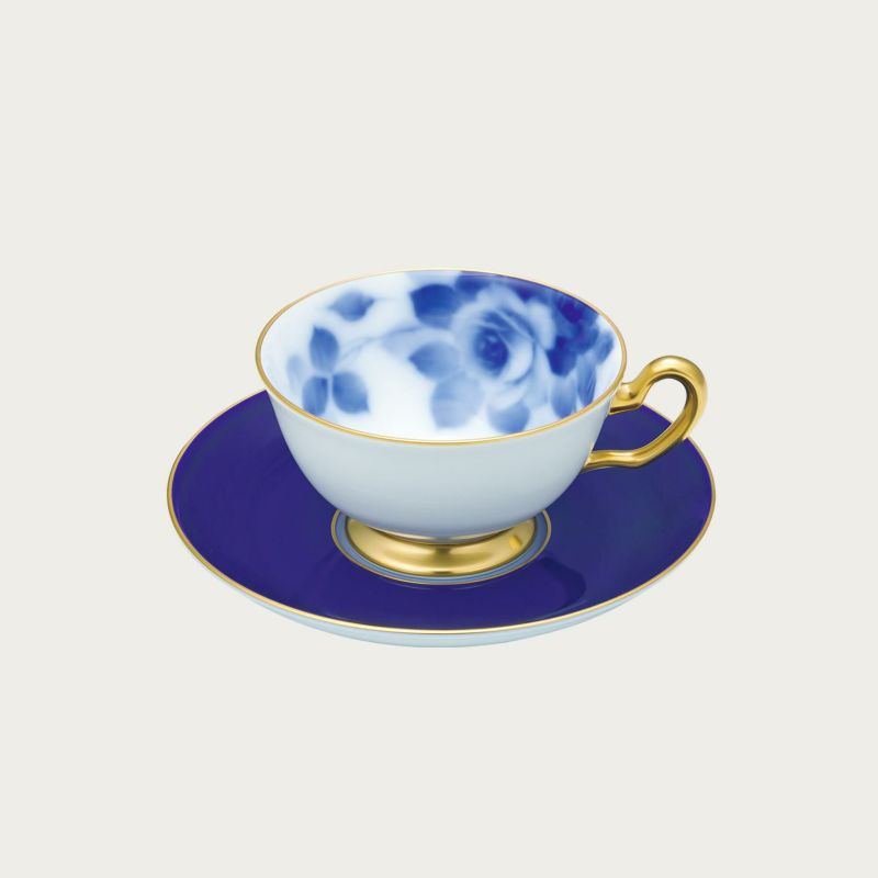 大倉陶園  ブルーローズ コーヒー碗皿