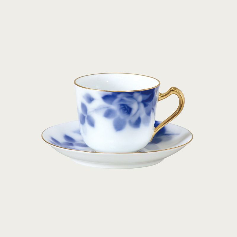 ［大倉陶園］ブルーローズ（8011） コーヒー碗皿 | ノリタケ食器 