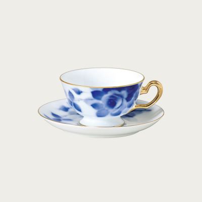 大倉陶園］ブルーローズ（8011R） ティー・コーヒー碗皿 | ノリタケ
