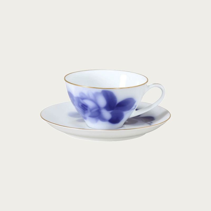 ［大倉陶園］ブルーローズ(8211) ティー・コーヒー碗皿 | ノリタケ 