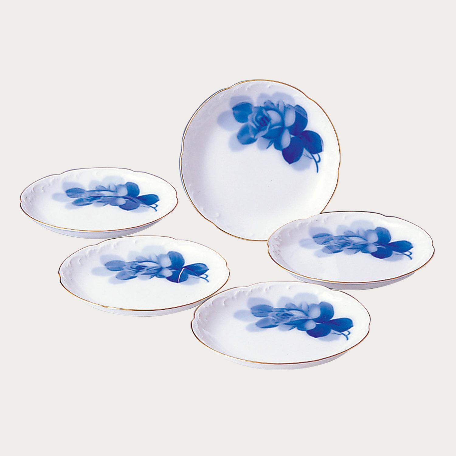 大倉陶園］ブルーローズ(8211) 15cm銘々皿揃(5枚) | ノリタケ食器公式 
