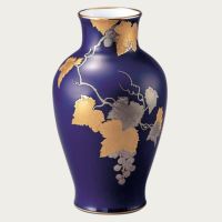 限定品　オールドノリタケ復刻版　瑠璃金彩葡萄盛紋様　花生 大倉陶園］瑠璃金蝕ぶどう 28cm花生 | ノリタケ食器公式