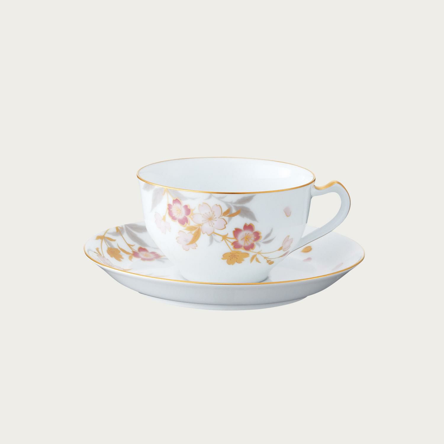 大倉陶園］桜シリーズ ティー・コーヒー碗皿 第1回「糸桜」 | ノリタケ 