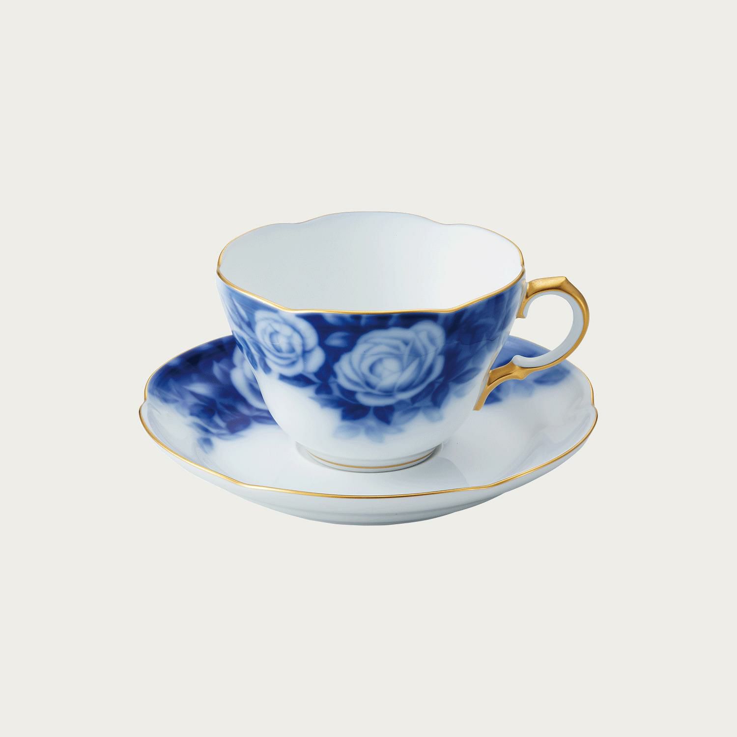 大倉陶園］ローズカップコレクション ティー・コーヒー碗皿(庚申薔薇 