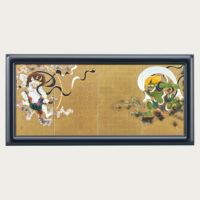 【随心堂】陶版画　風神雷神図　美術品　有田焼 国宝「風神雷神図屏風」を忠実に再現した高精細複製品を建仁寺に