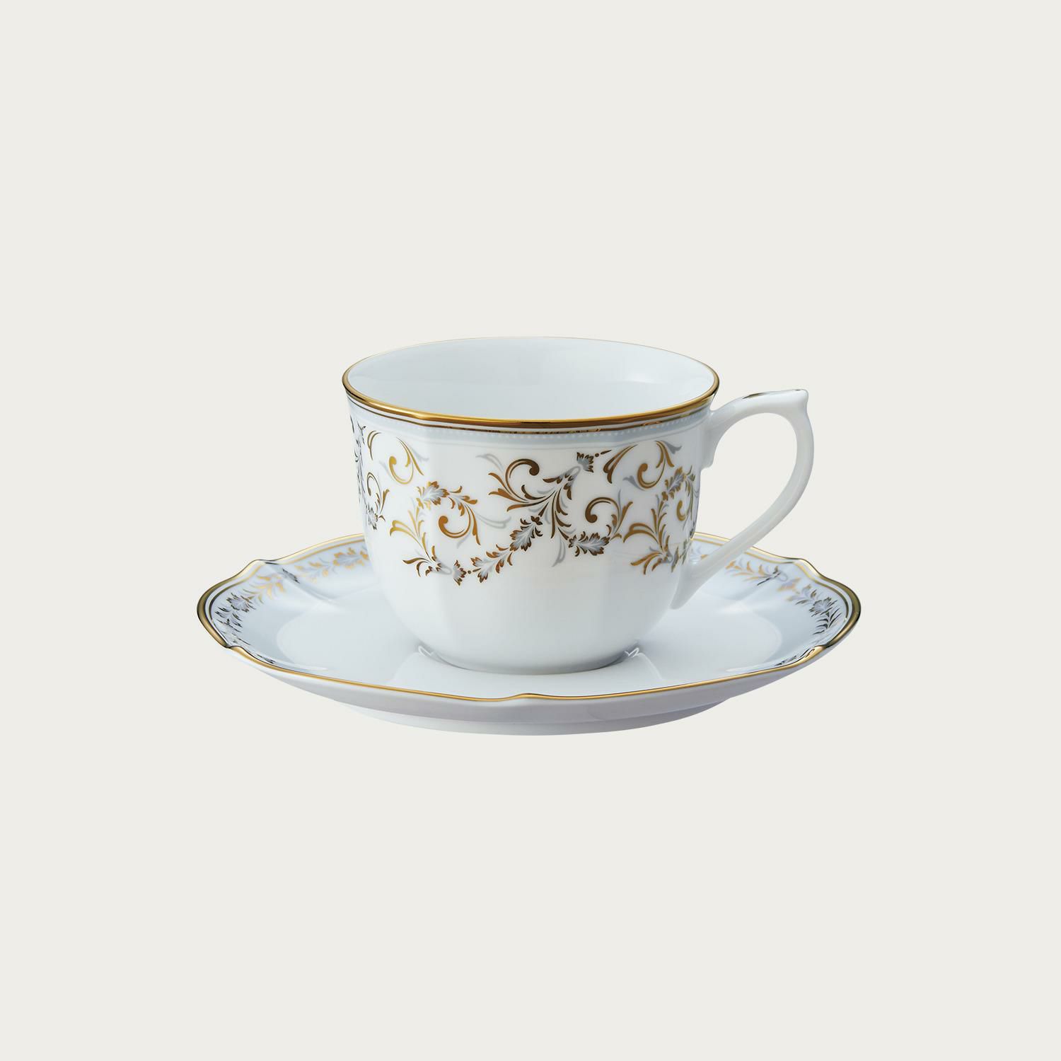 ノリタケ アーカイブコレクション カップ&ソーサー(色絵金彩クローバー 