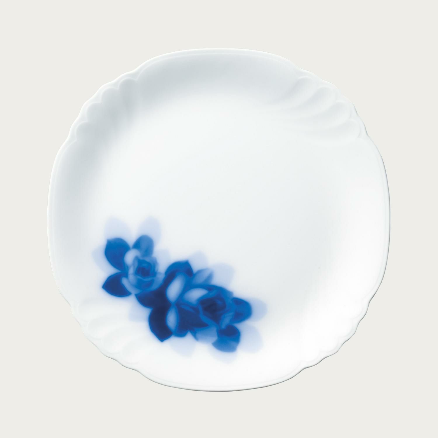 希少品 大倉陶園 花園 プレミアムブルー ケーキ皿 6枚セット 明るかっ