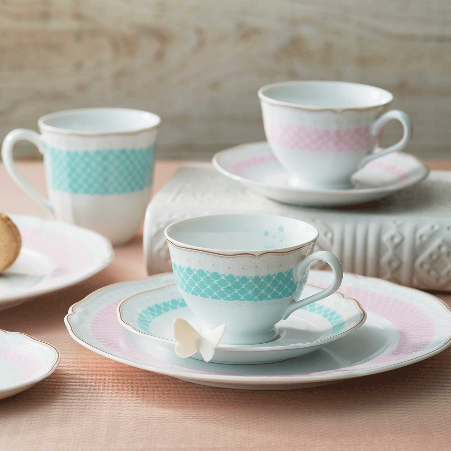 □特別価格□デイジーベル カップ&ソーサーセット(ピンク)(6客)【在庫