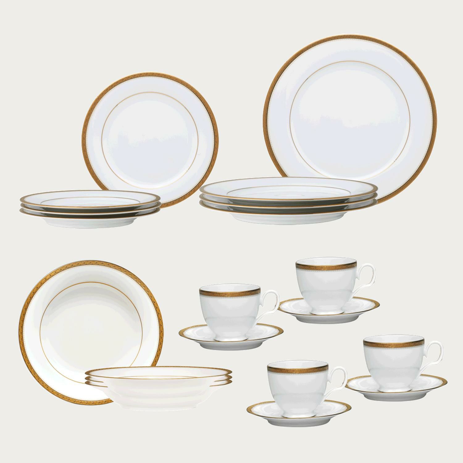 □特別価格□ ハンプシャーゴールド 20pcセット | ノリタケ食器公式  