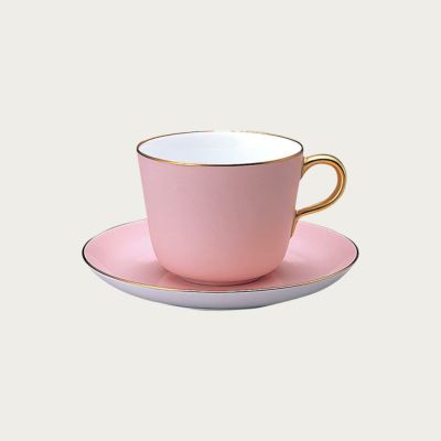 ［大倉陶園］色蒔き ピンク モーニング碗皿 | ノリタケ食器公式 
