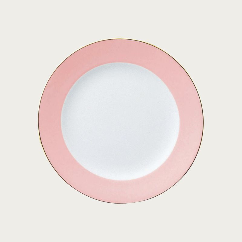 ［大倉陶園］色蒔き ピンク 20cm デザート皿