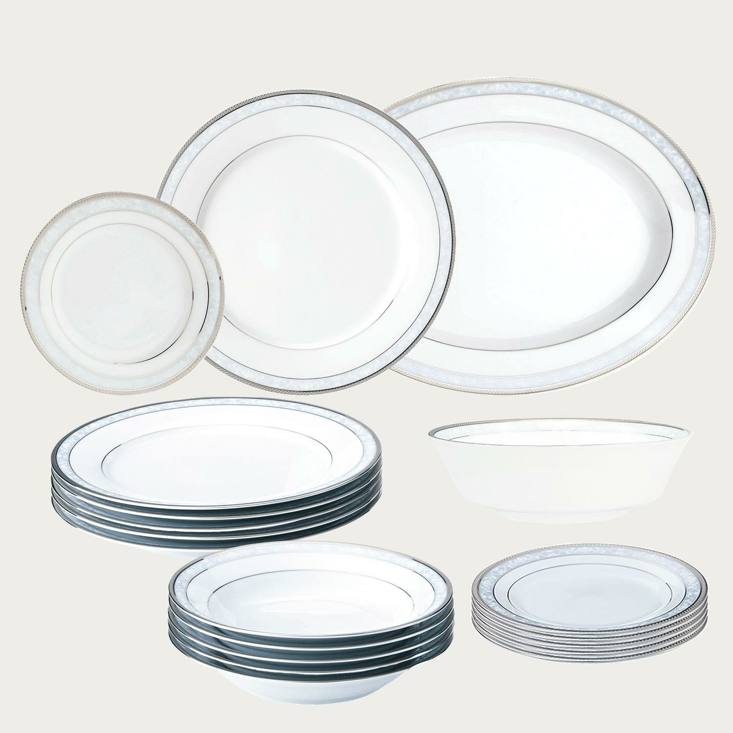 □特別価格□ ハンプシャープラチナ 20pcセット | ノリタケ食器公式 