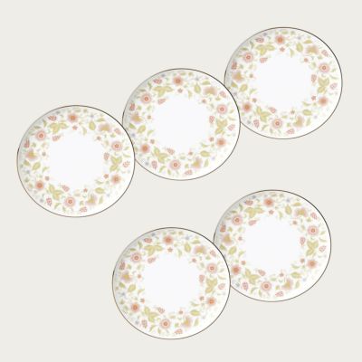 ノリタケ 花更紗パーティープレート　中皿5枚セット小花柄白×グリーン p97211-4409-56_1.jpg