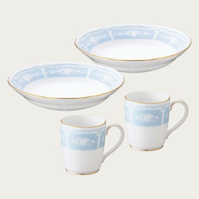 6FM17 【新品未使用】ノリタケ ティーセット&スプーン 各5セット 金属食器ギフトセット (スタークレスト)ティースプーンセット(5