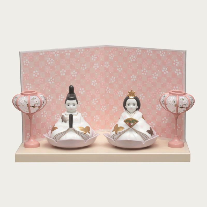 名入れアイテム プレゼントキャンペーン] 歳時記 ひな人形(桜色屏風