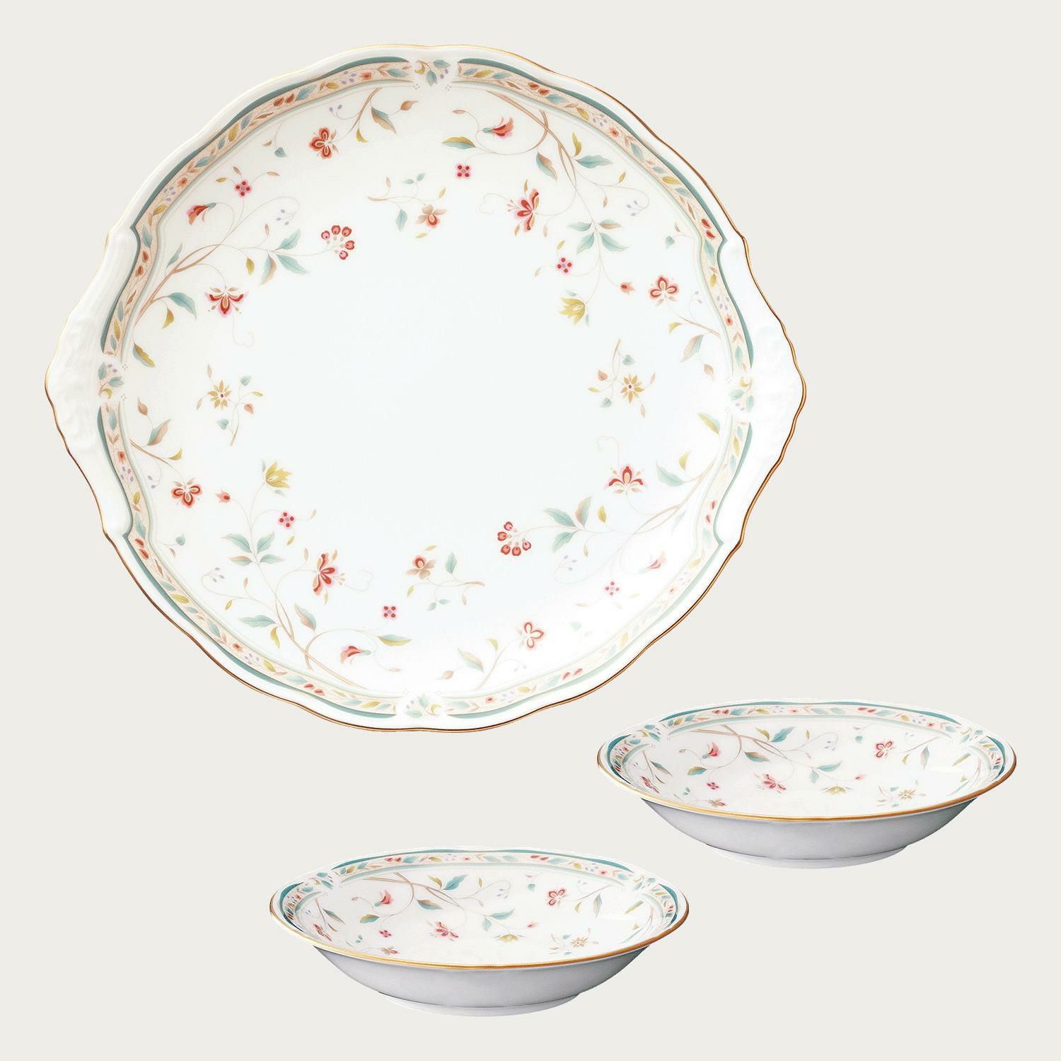 新生活キャンペーン2026］□特別価格□花更紗 取り分けセット 2人用